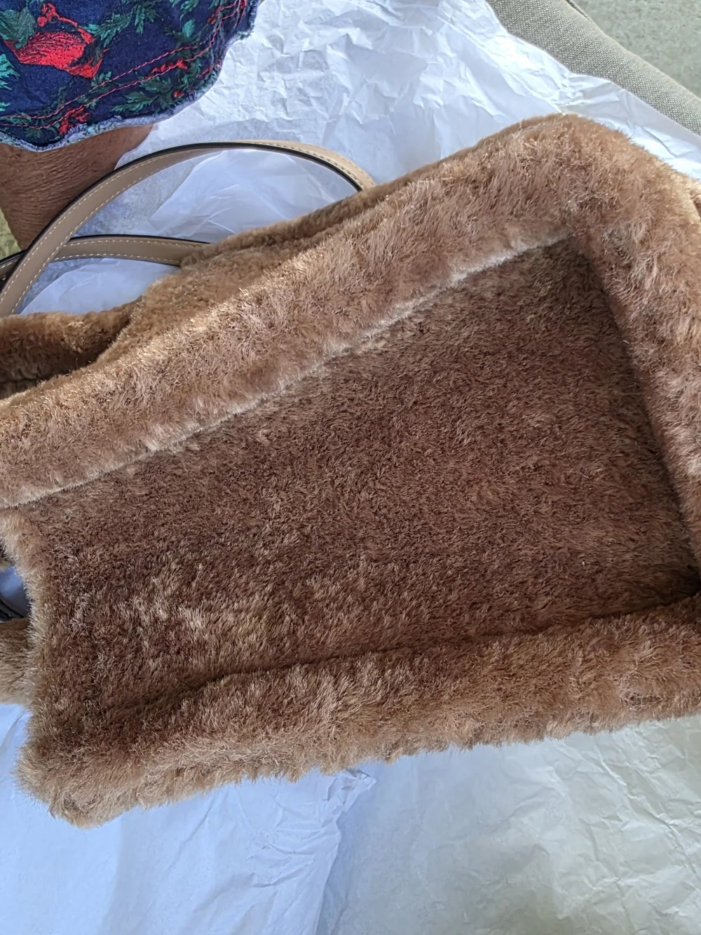Kate SpadeFaux Fur Tote Bag in Camel - Soft Plush Handbag
